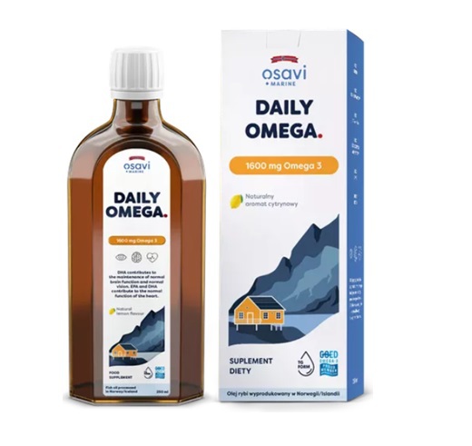 Osavi Daily Omega, 1600 mg Omega 3, naturalny aromat cytrynowy - 250 ml