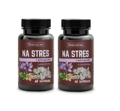 Zestaw Skoczylas Na stres ashwagandha, szafran, kozłek lekarski (60 kaps) x2