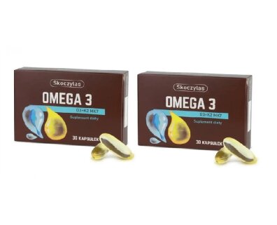 Zestaw Skoczylas Omega 3 D3+K2 MK7 (DHA 712 mg + EPA 254 mg) (30 kaps) x2