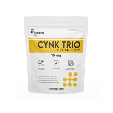Proton Labs Cynk TRIO (glukonian, pikolinian, cytrynian) 15 mg (100 kaps)