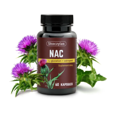 Skoczylas NAC (N-acetylocysteina), L-glutation, ostropest (60 kaps)
