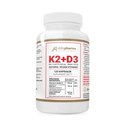 Altopharma Witamina K2 VitaMK7 200µg + D3 100µg 4000IU (120 kaps)
