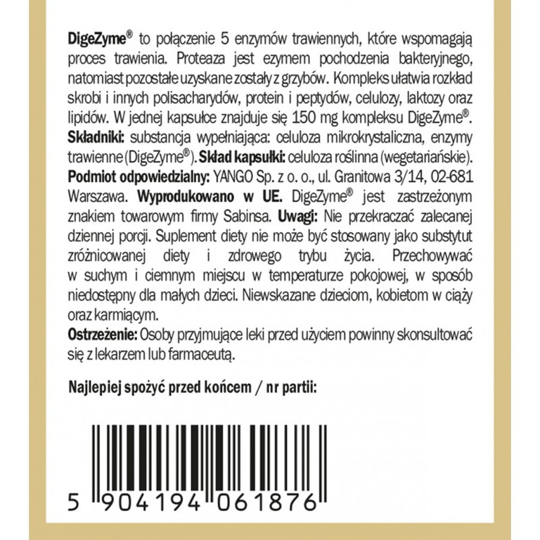 Yango Enzymy trawienne (60 kaps) (2)