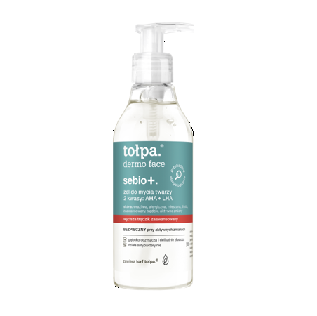 Tołpa Dermo Face Sebio+ żel do mycia twarzy AHA + LHA (195 ml)